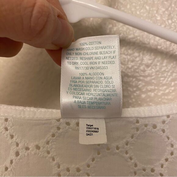 Kona Sol Cotton white Eyelet open front swimsuit coastal beachy Cover Up S/M - Picture 11 of 13